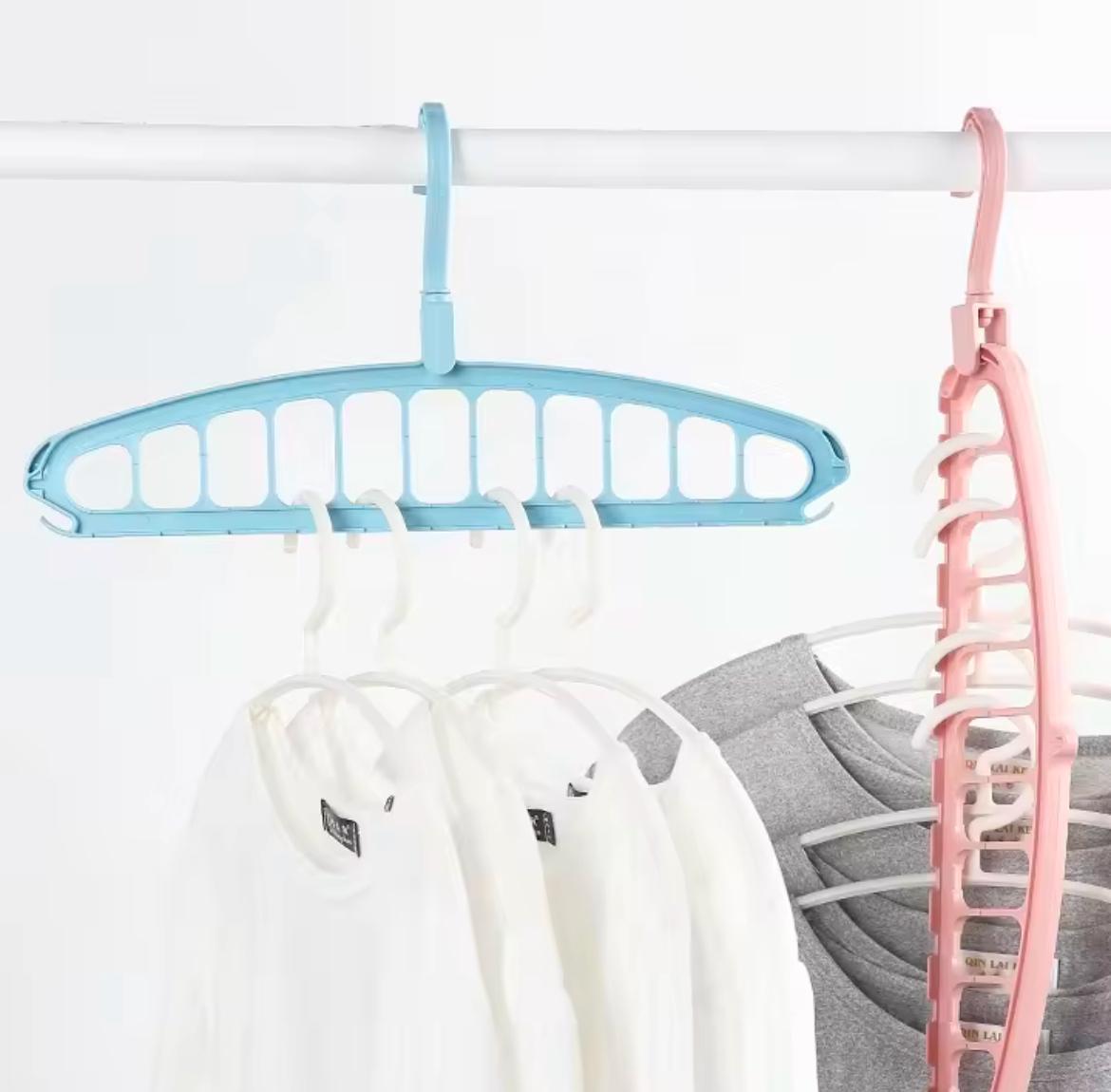 Space saving clothes hanger 11 holes