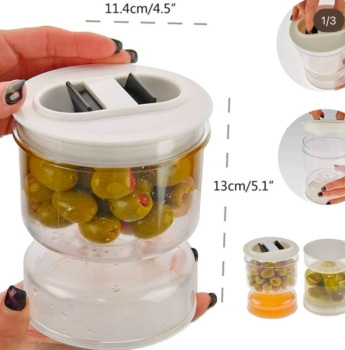 Wet and dry seperation pickle jar