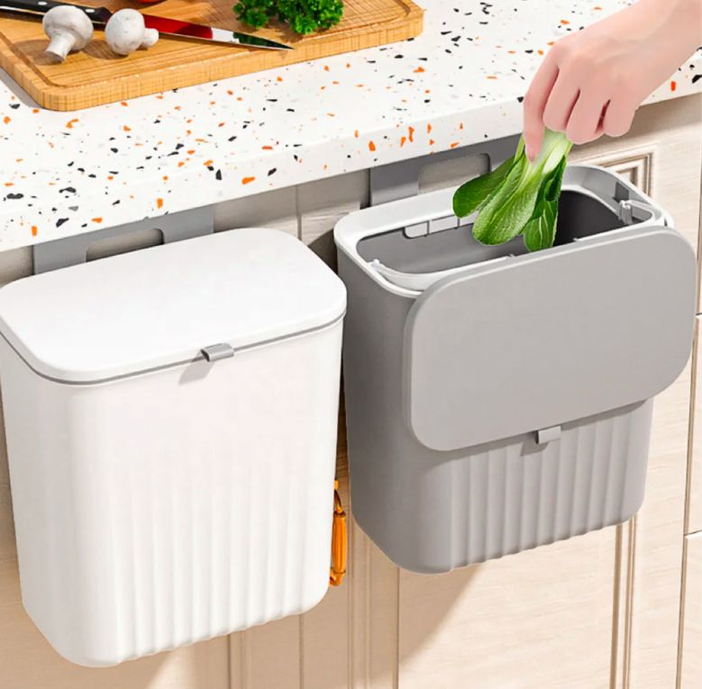 Cabinet door waste bin with lid 27*26*16 cm