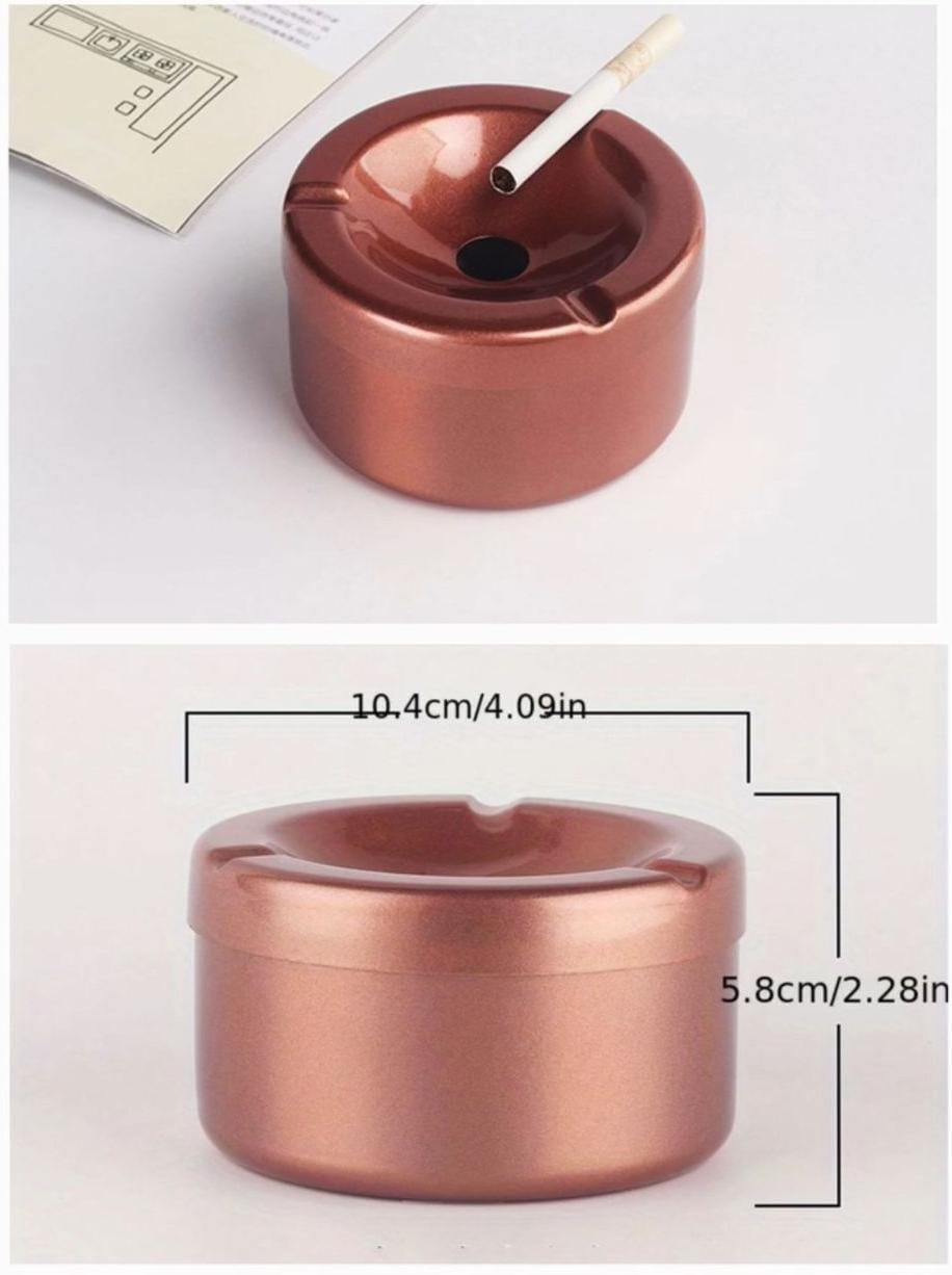 Stainless ashtray with cover
