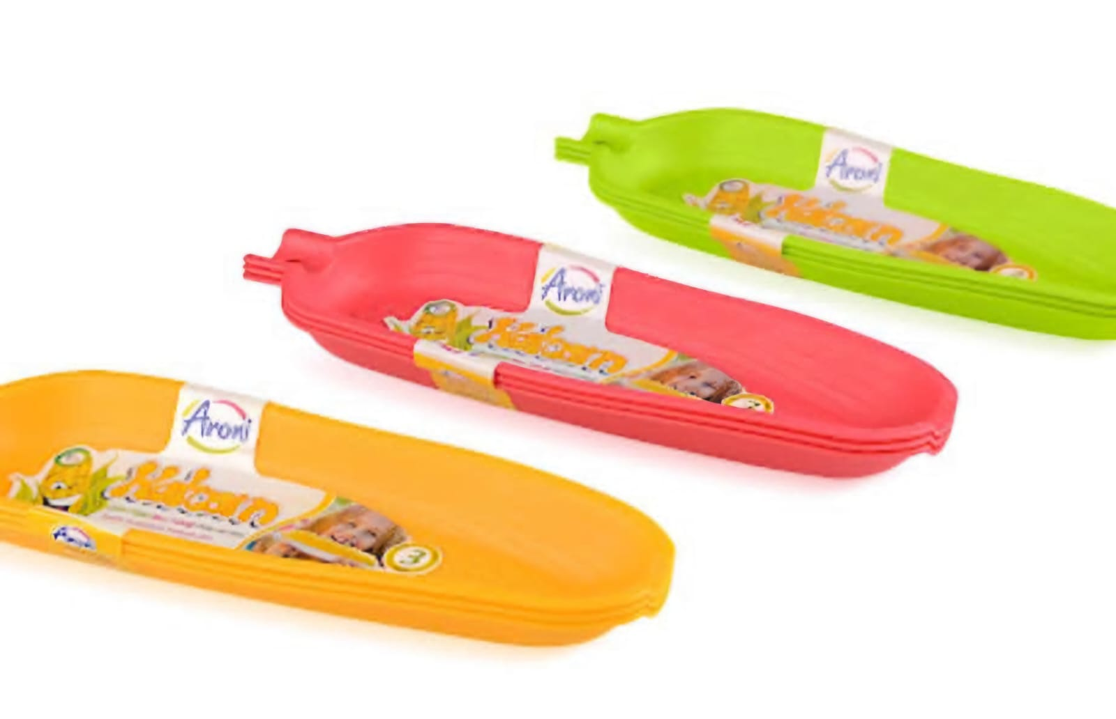 Plastic hot corn plate set of 3