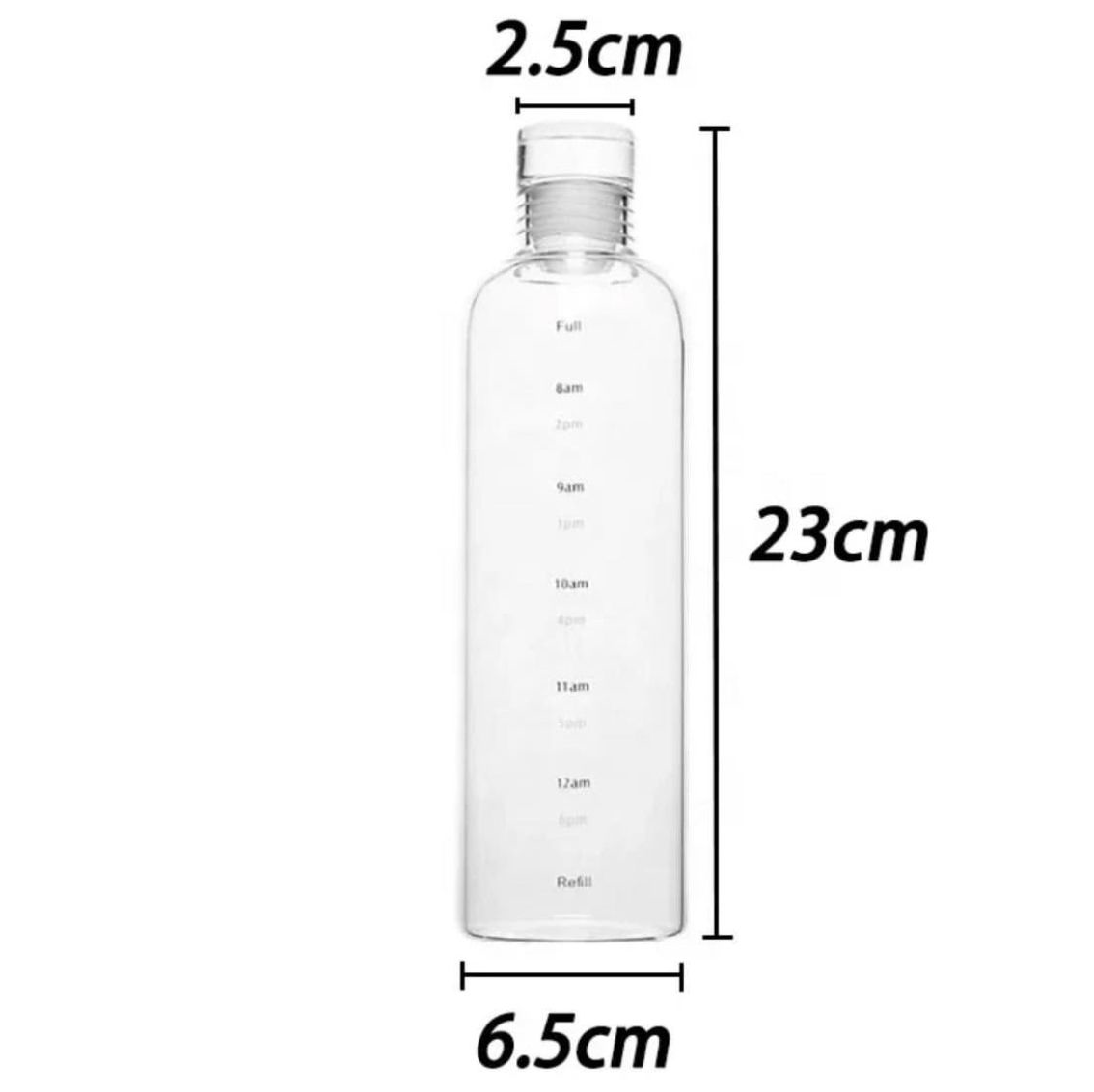 Leak proof clear plastic water/juice bottle with time scale 750ml