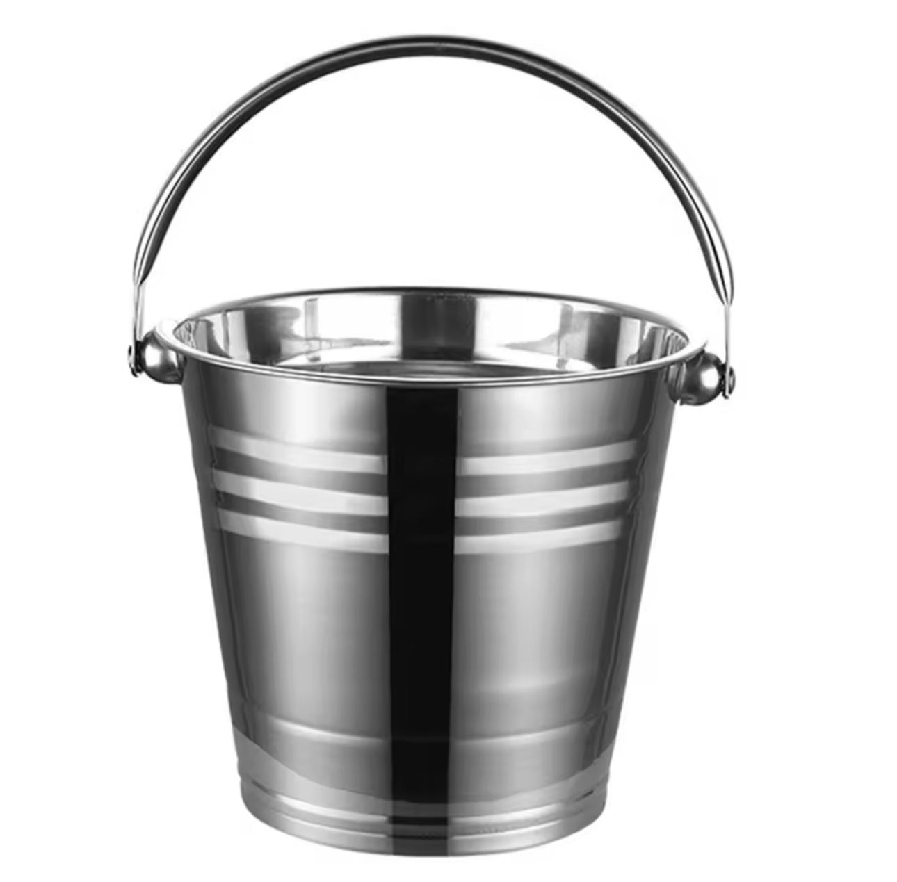 Stainless steel ice cooler bucket with handle
