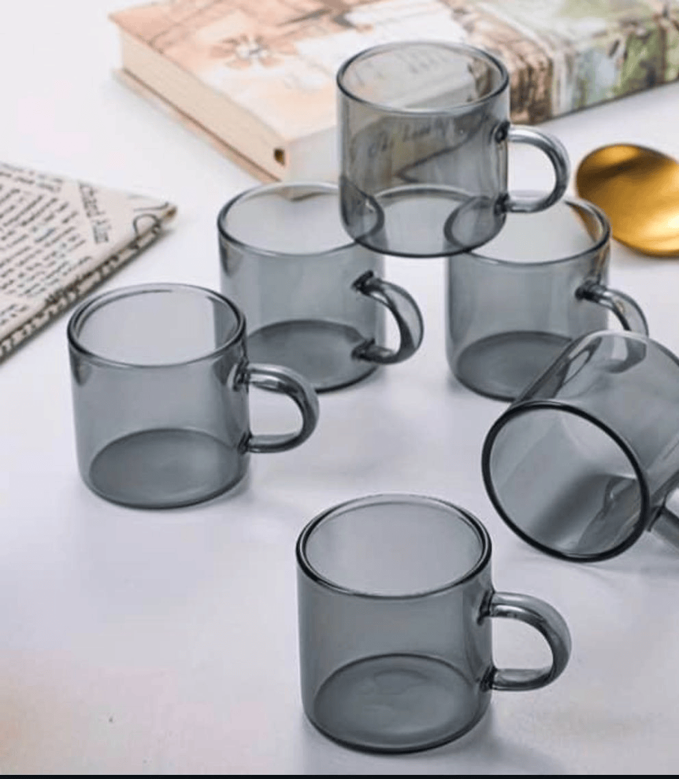 Glass coffee cups set of 6