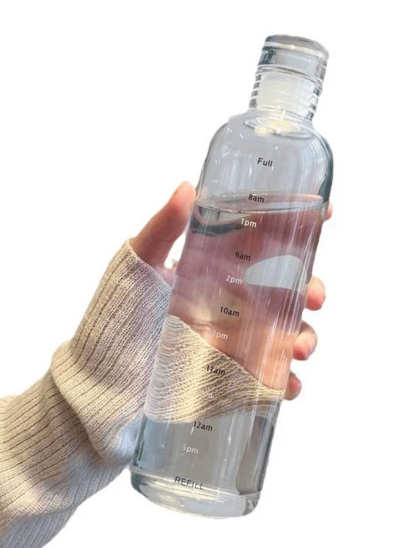 Leak proof clear plastic water/juice bottle with time scale 750ml