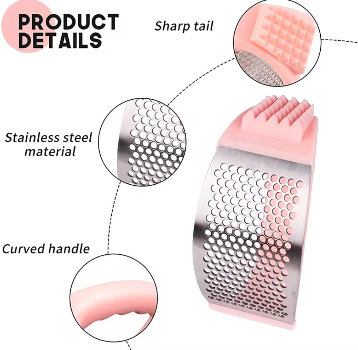 2 in 1 stainless steel garlic presser and meat puncher