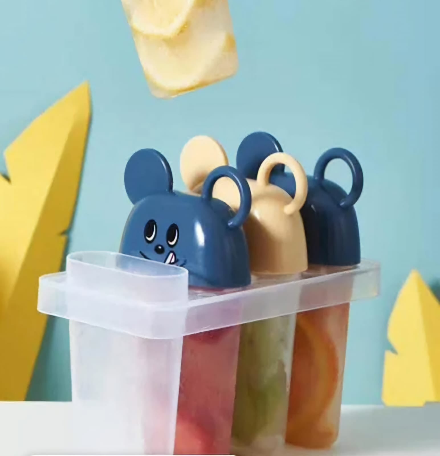 Mouse popsicle mold with stick (4pcs)