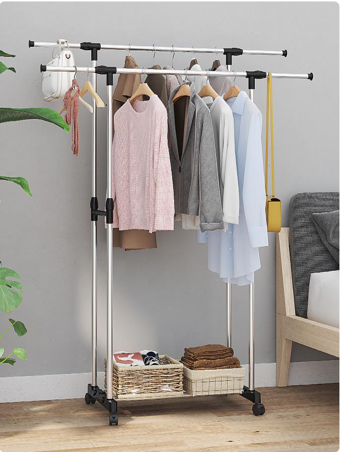 Clothes rack double pole
