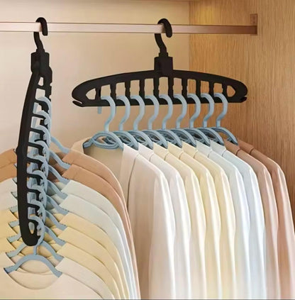 Space saving clothes hanger 11 holes
