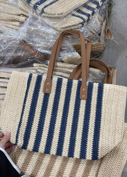 Summer beach straw bag with handle 44*28cm