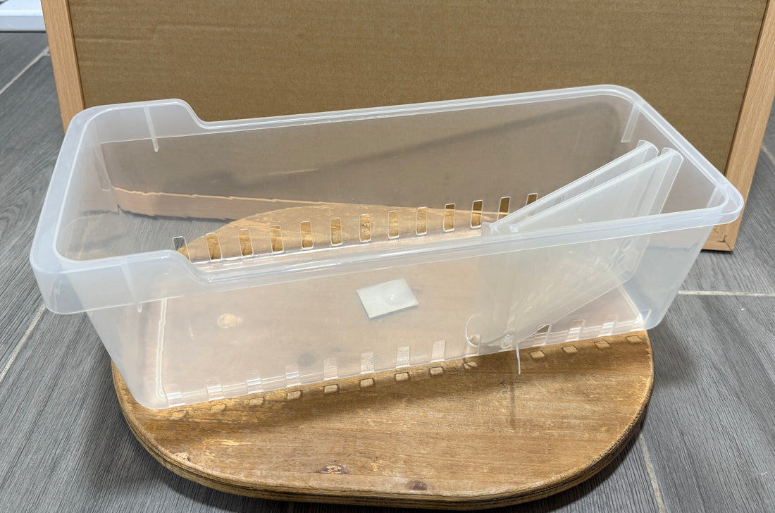 Fruit and vegetable rectangular organizer with removable dividers and drain holes 40*17*14 cm