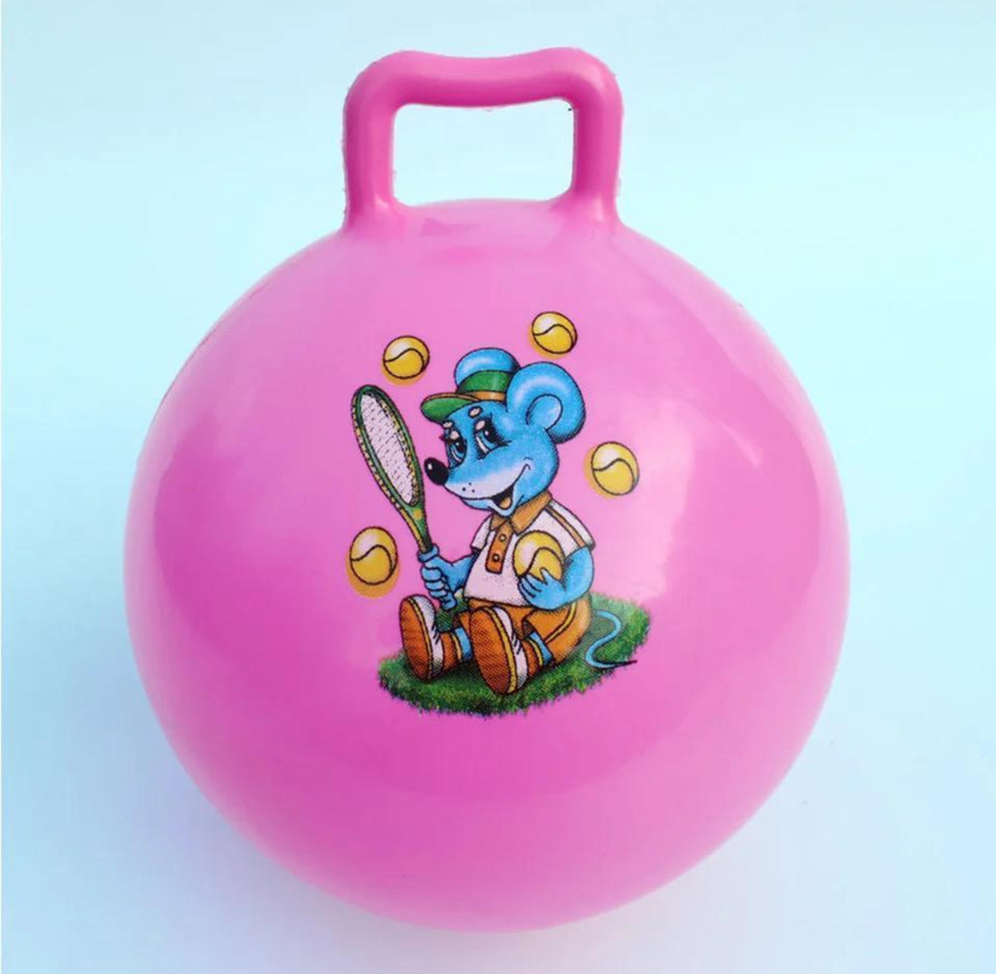 Kids inflatable bouncing ball with handle