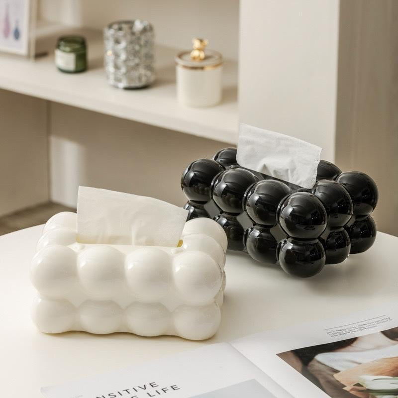 Bubble cloud plastic tissue box with built in automatic lifting (18*13*8.5cm)