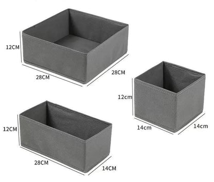 Fabric foldable storage organizer set of 3 (14*14*12cm / 28*14*12cm / 28*28*12cm)