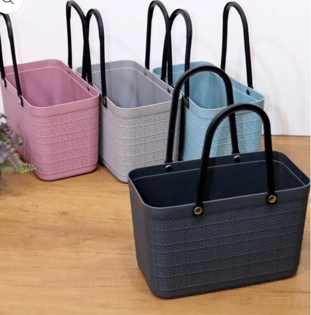 Beach rectangular rubber hand bag with handle 28*17*14cm