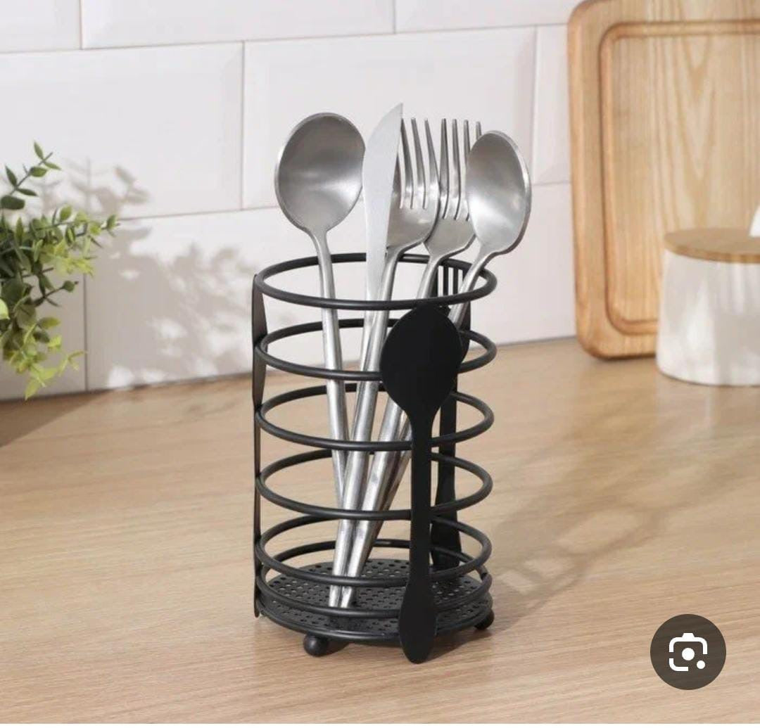 Metal round utensil and cutlery holder dining table and kitchen usage (10cm diameter)