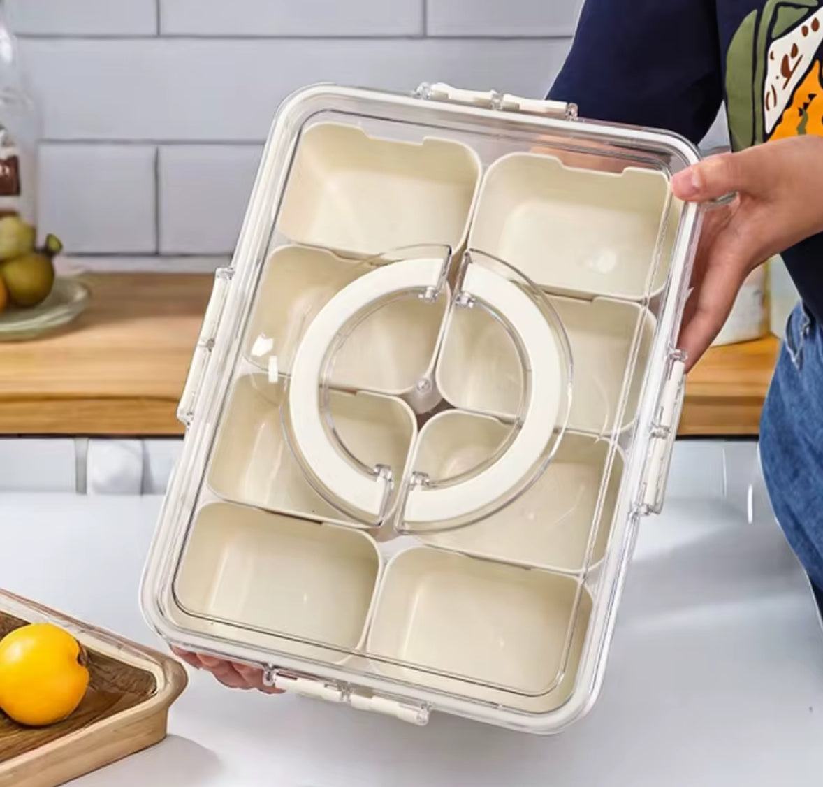 Divided fridge storage box 30*22*7 cm (8 dividers)