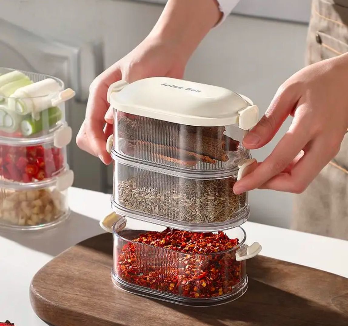 Fresh keeping multi layer stackable container ( 3 layers)