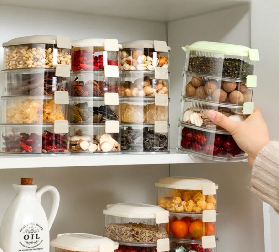 Fresh keeping multi layer stackable container ( 4 layers)