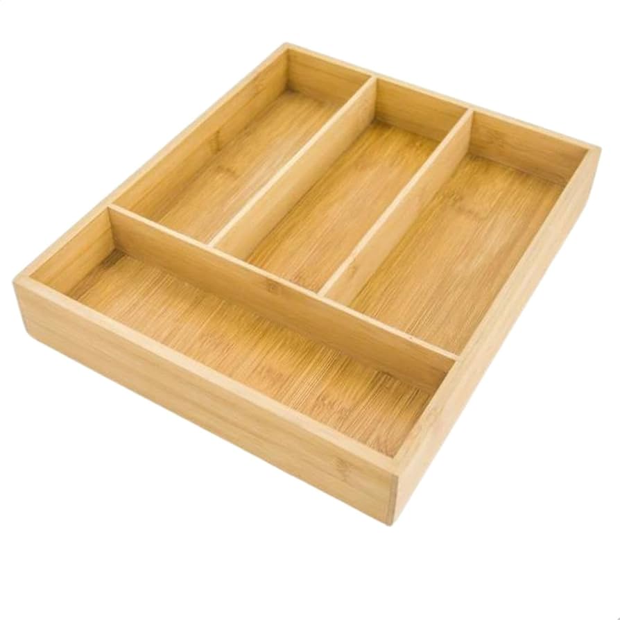 Bamboo cutlery storage tray (4 parts)  33*25cm