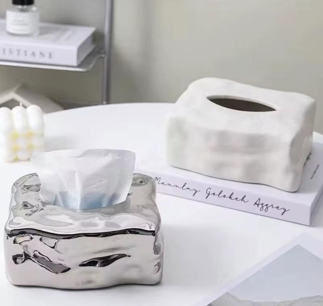 Ice shaped ceramic tissue box creative modern design 20*14*9 cm