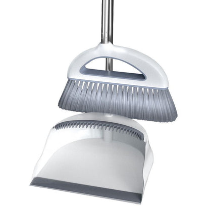 Dustpan set with long handle and soft brush