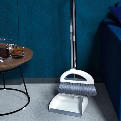 Dustpan set with long handle and soft brush