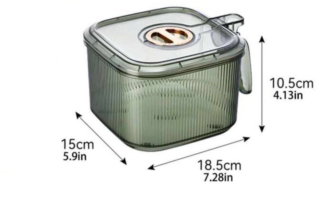 Small fridge organizer with lid and drainer