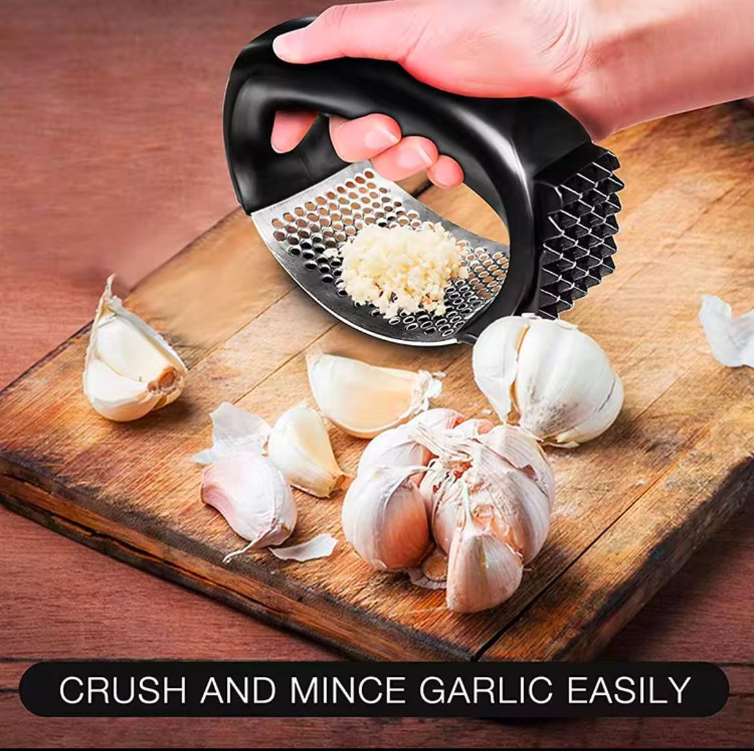 2 in 1 stainless steel garlic presser and meat puncher