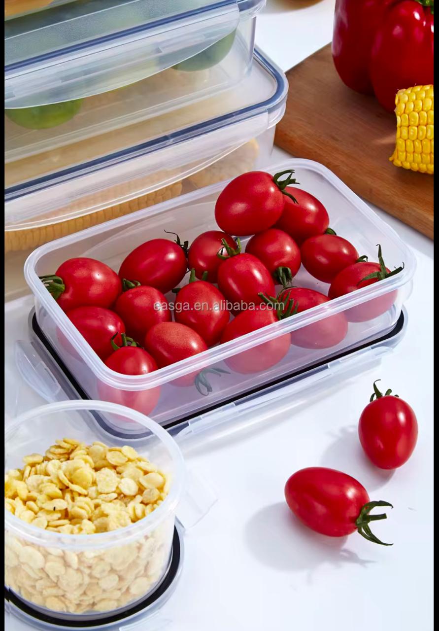 Rectangular high quality storage containers with airtight lid lock 4 pcs ( biggest size 5.1 L)