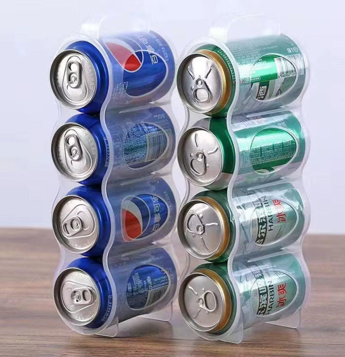 Plastic soda can organizer with handle