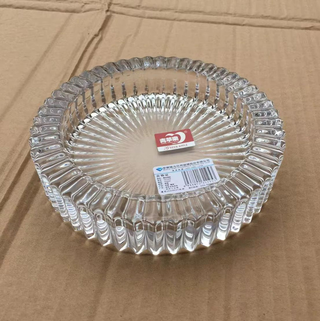 Round crystal glass ashtray 14 cm