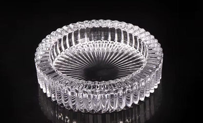 Round crystal glass ashtray 14 cm