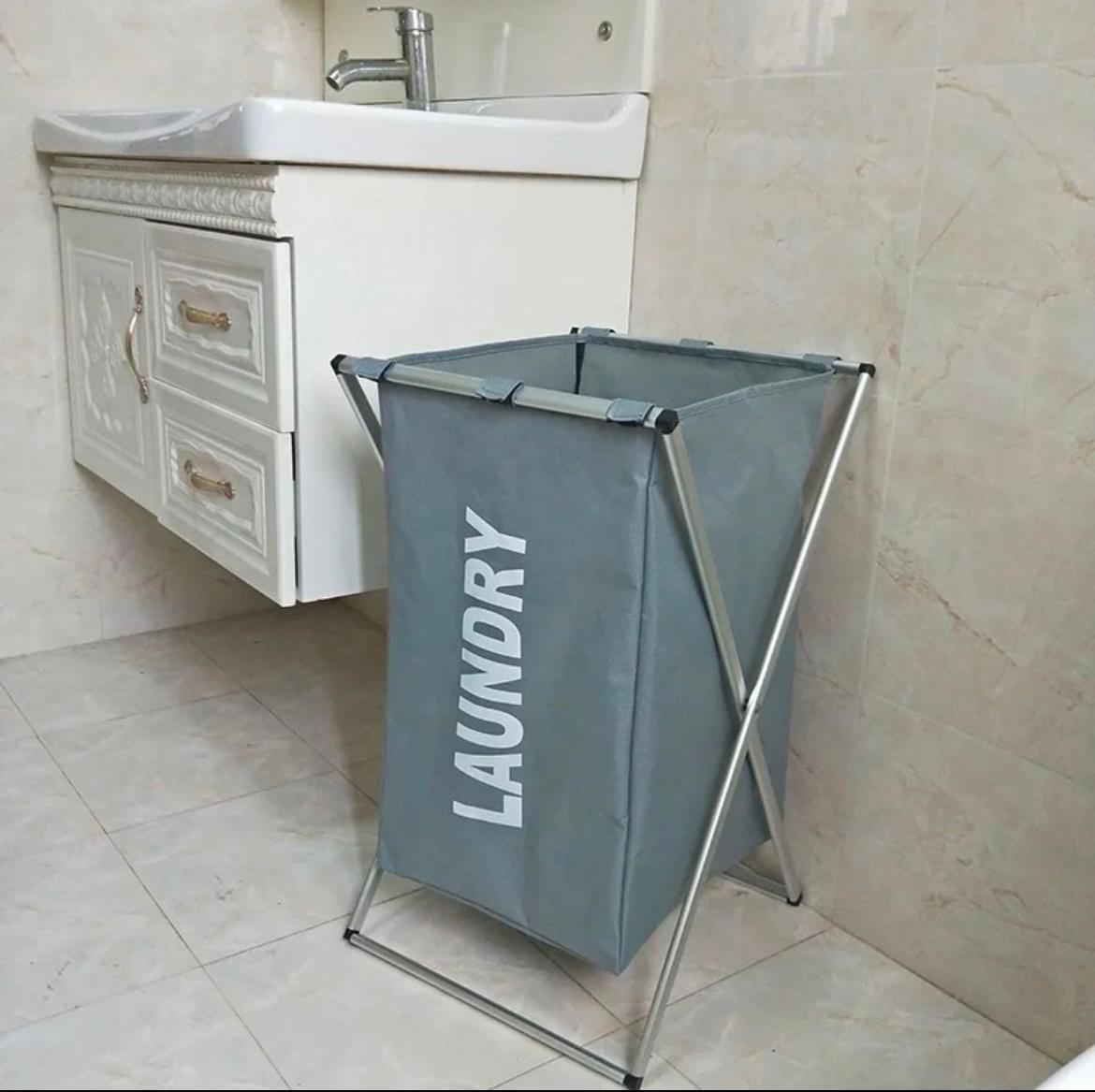 X-Shape aluminium foldable laundry basket 56*42*40cm