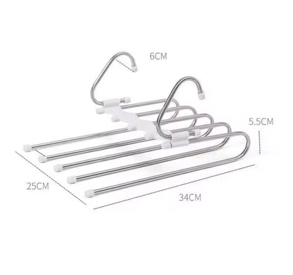 Stainless steel 5 in 1 foldable space saving clothes hanger